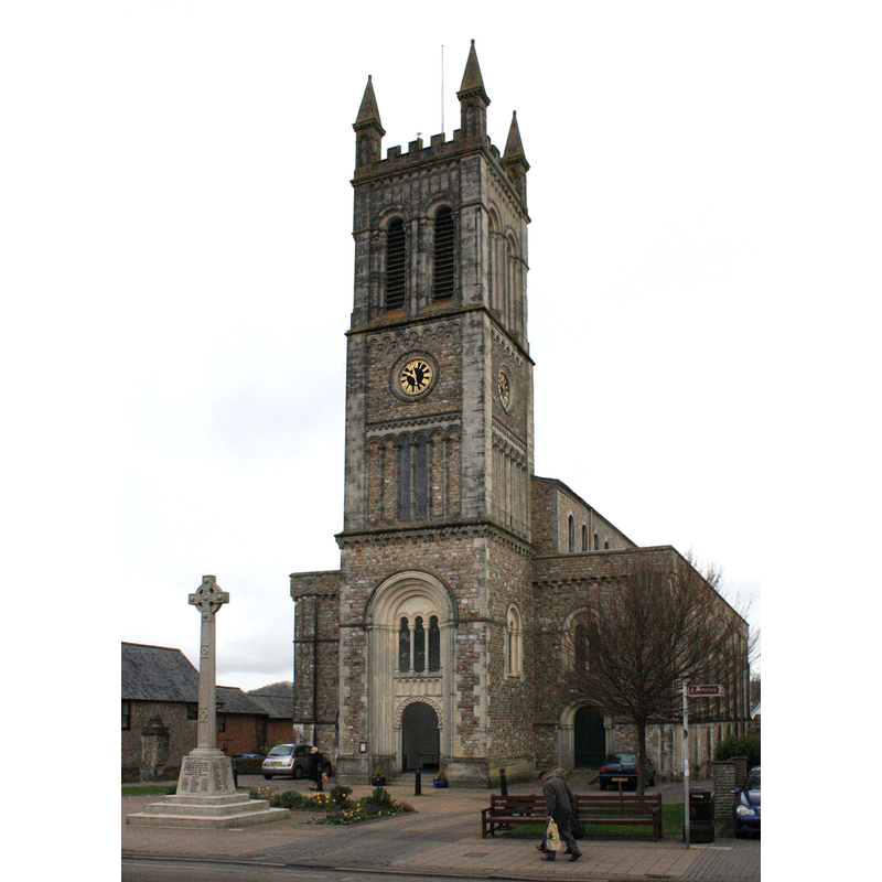 Source caption: "St Paul's Church, Honiton, was built in the late 1830s on the site of the medieval Allhallow's Chapel that had been rebuilt after a fire in 1765. It's unusual in that it lies north to south."