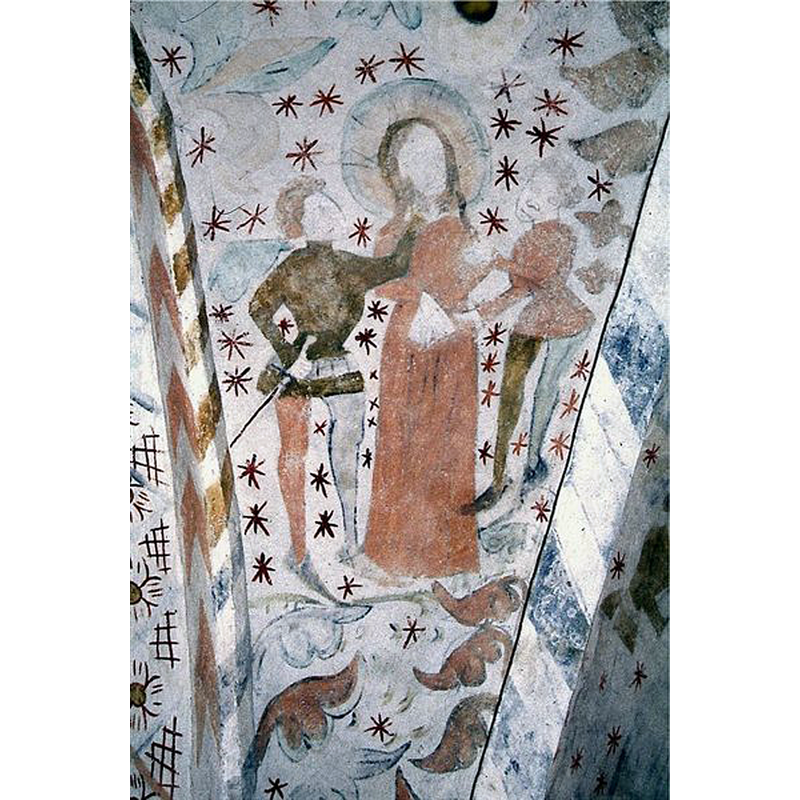 Source caption: "Stora Hammar gamle kyrka i Skåne, Sverige. Skibets 3.fag hvælv østkappe, Tilfangetagelsen"