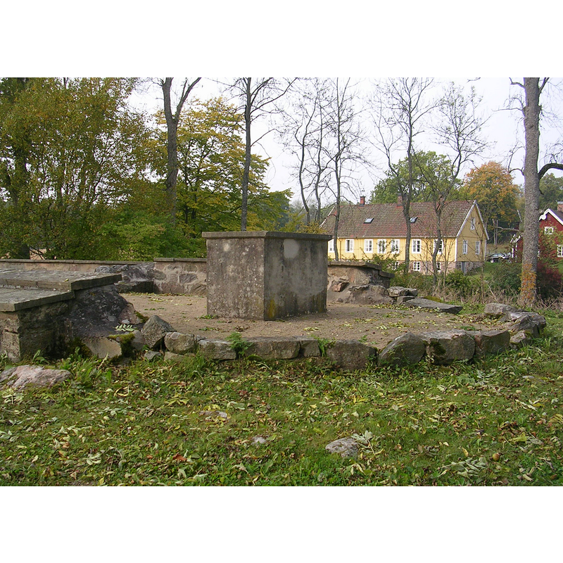 Source caption: "Tjörnarps gamla kyrka" -- showing the church from the southeast; some of the ruins were reconstructed in the 1960s