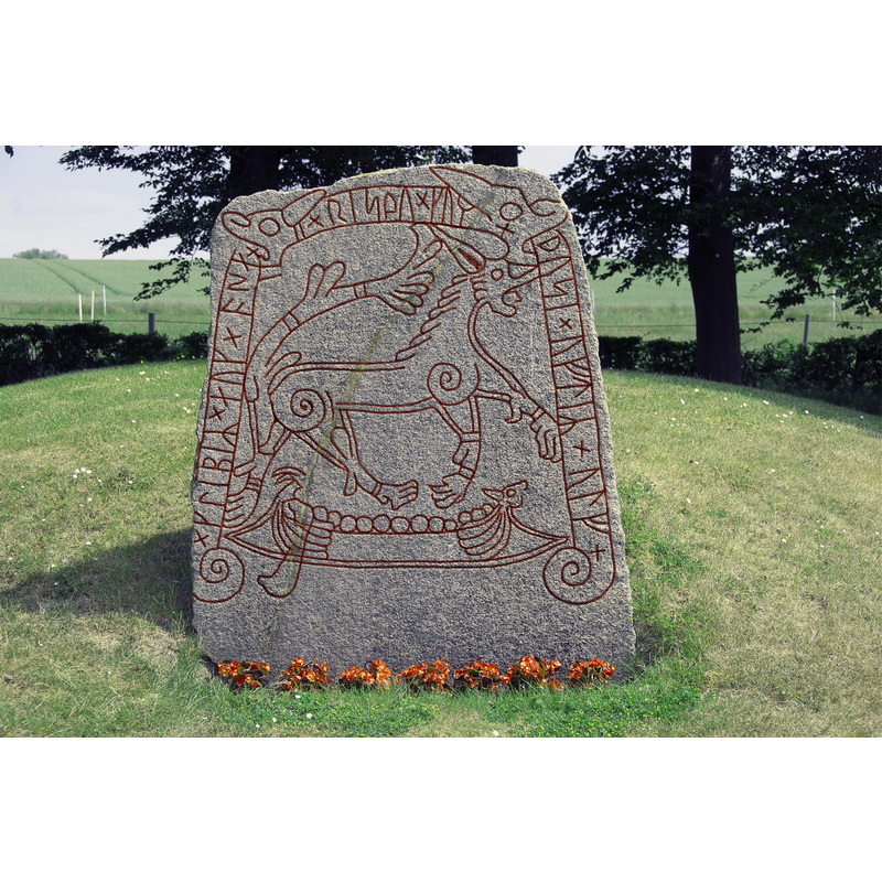 Source caption: "Tullstorp runsten från 980-talet." -- Inscription in Stilgruppering Pr1 [aka Ringerike style] -- transliteration: "× klibiʀ × auk × osa × ¶ × risþu × kuml + ¶ þusi × uftiʀ × ulf +" -- Old Norse: "Kleppir/Glippir ok Ása reistu kuml þessi eptir Ulf" -- English translation: "Kleppir/Glippir and Ása raised this monument in memory of Ulfr" [source: Runic Dictionary DR271 [https://skaldic.abdn.ac.uk/db.php?table=mss&id=19094&if=runic] [accessed 19 August 2021]]