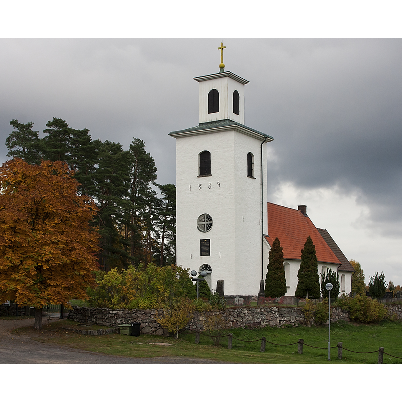 Source caption: "Visseltofta kyrka." -- the tower bears the date 1839, when it was added to the earlier church