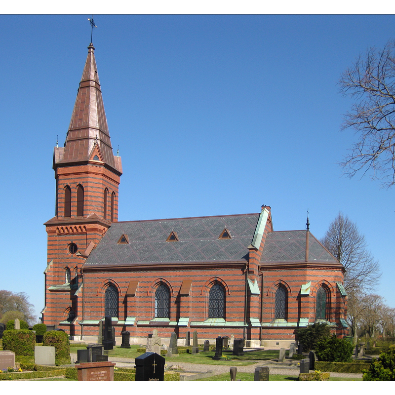 Source caption: " Öja kyrka i Skåne" -- the modern church