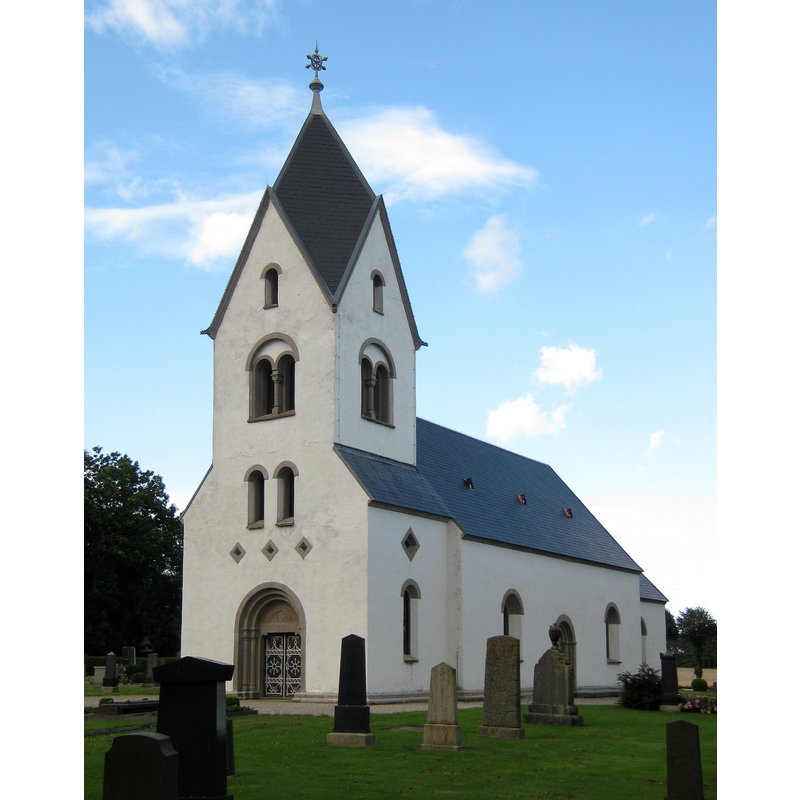 Source caption: "Östra Herrestads kyrka i Simrishamns kommun."