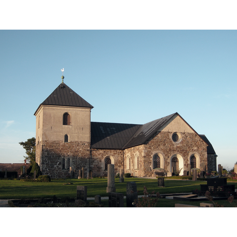 Source caption: "Östraby kyrka, Skåne"