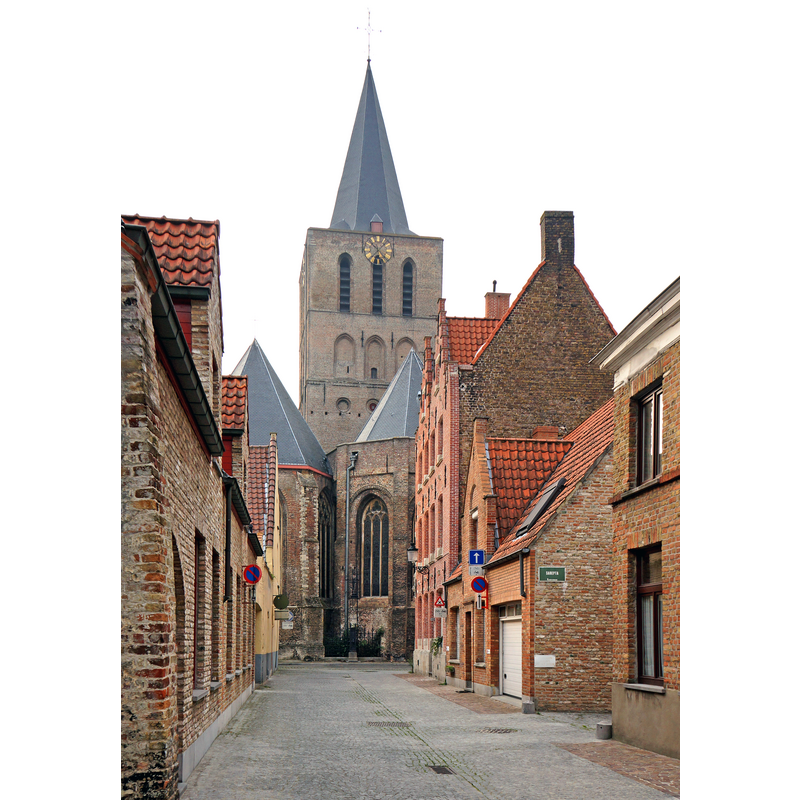 Source caption: "Church of Saint Gilles at the end of the road."