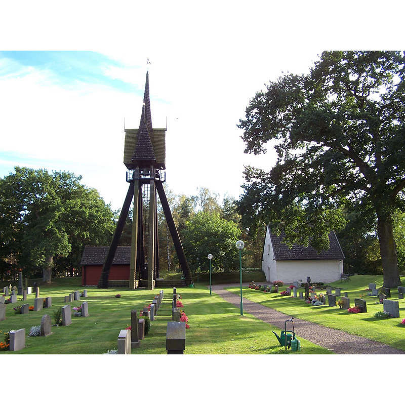 Source caption: "Hagby kyrka, Sverige - Klockstapel"
