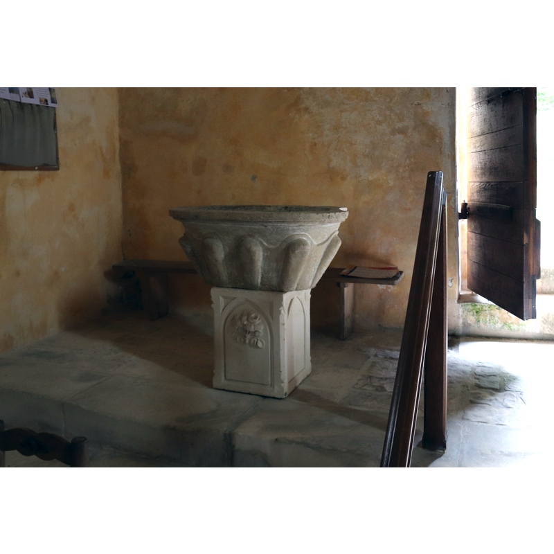 located at the west end of the nave, south side; it, too, appears to be a composite object