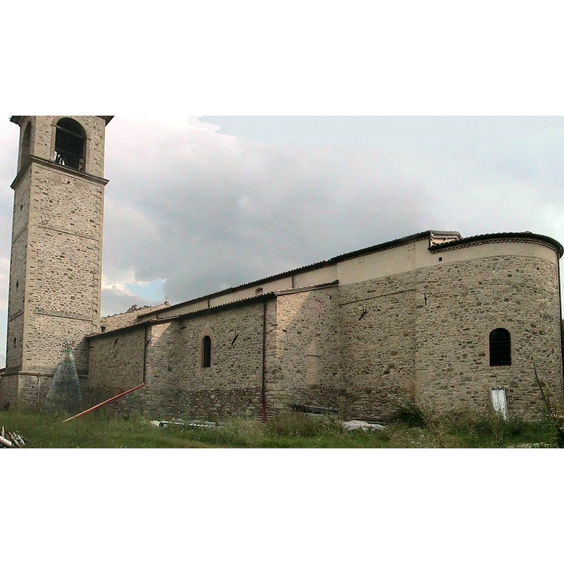 Source caption: "Bazzano (Neviano degli Arduini) - Pieve romanica di Sant'Ambrogio"