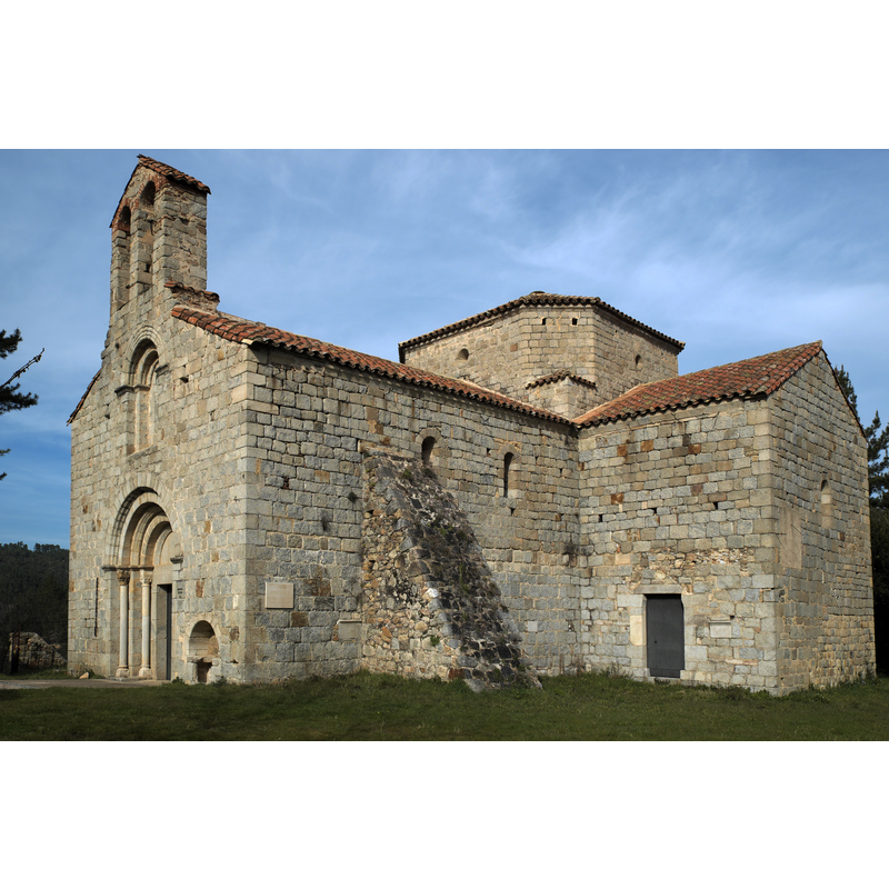 Source caption: "Ehemalige Klosterkirche Sant Pere Cercada in Santa Coloma de Farners in der Provinz Girona (Katalonien/Spanien)"