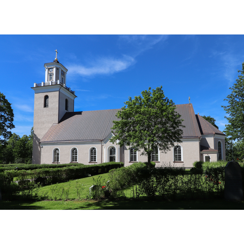 Source caption: "Madesjö kyrka. Kyrkans exteriör från söder."