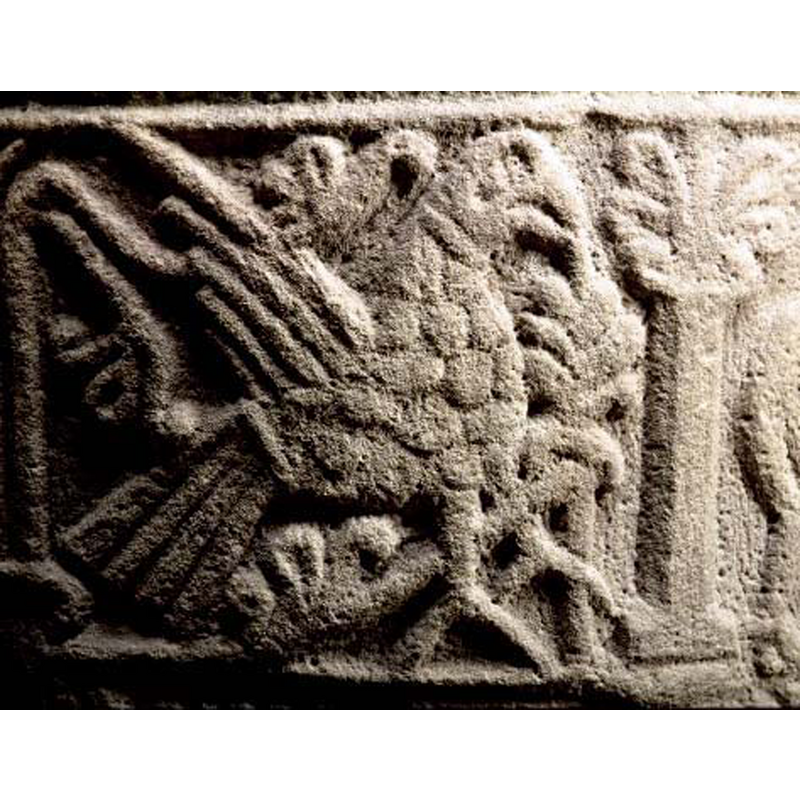 on the panel to the right of the angel; passant to the right
