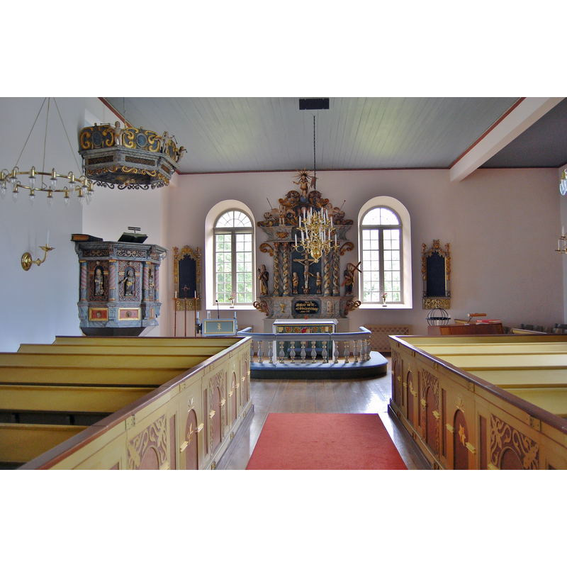 Source caption: "Nävelsjö kyrka.Interiör"