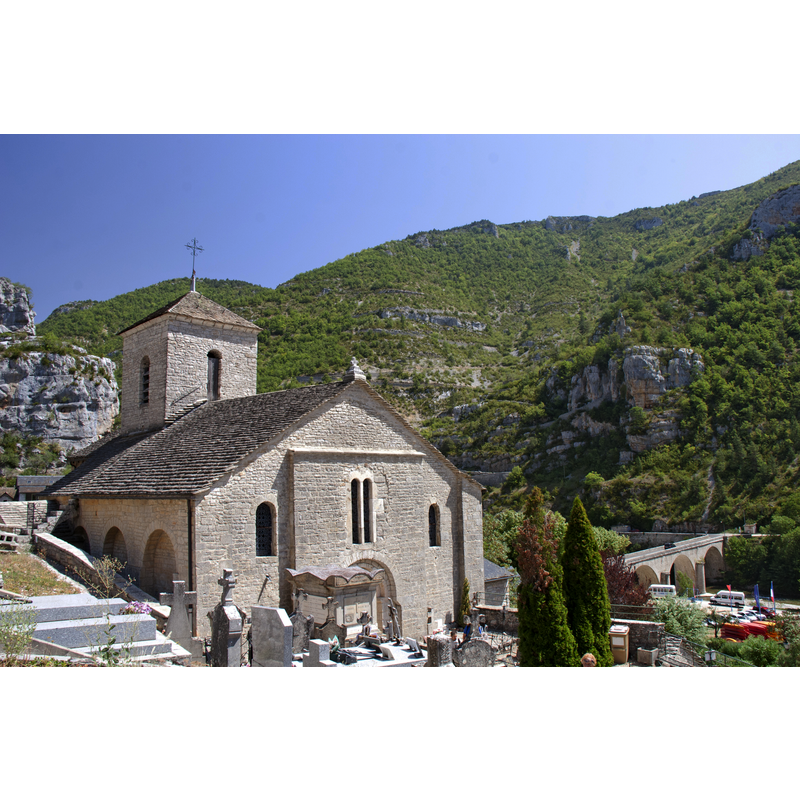 Source caption: "Église Saint-Jean-Baptiste de La Malène "