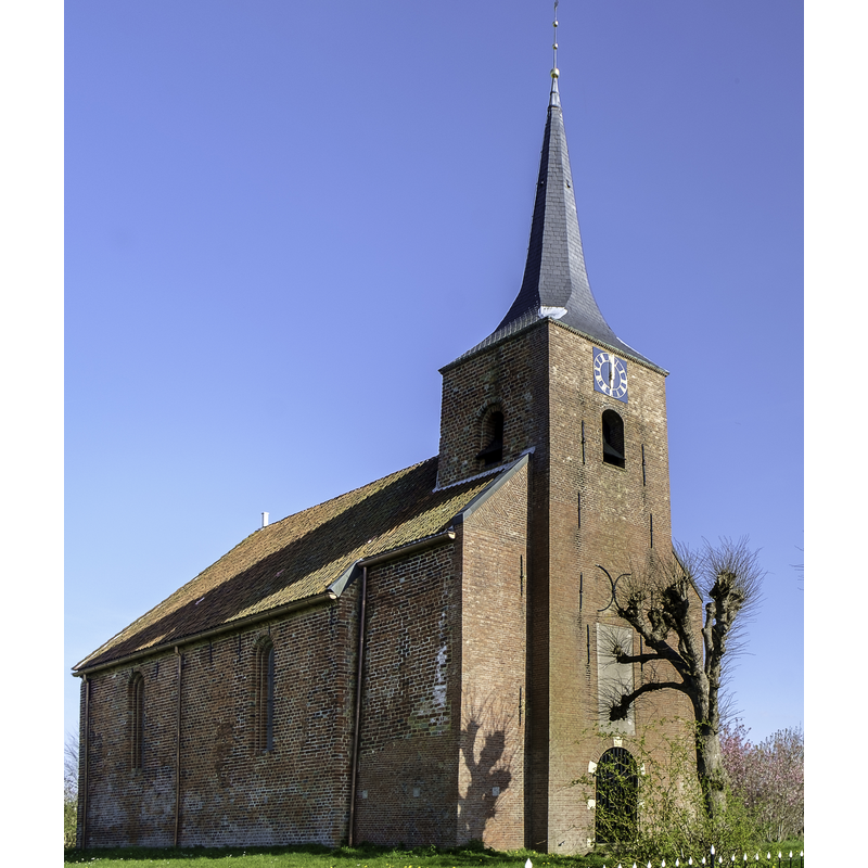 Source caption: " Kerk van Heveskes" -- the former parish church of Heveskes, now [2021] redundant