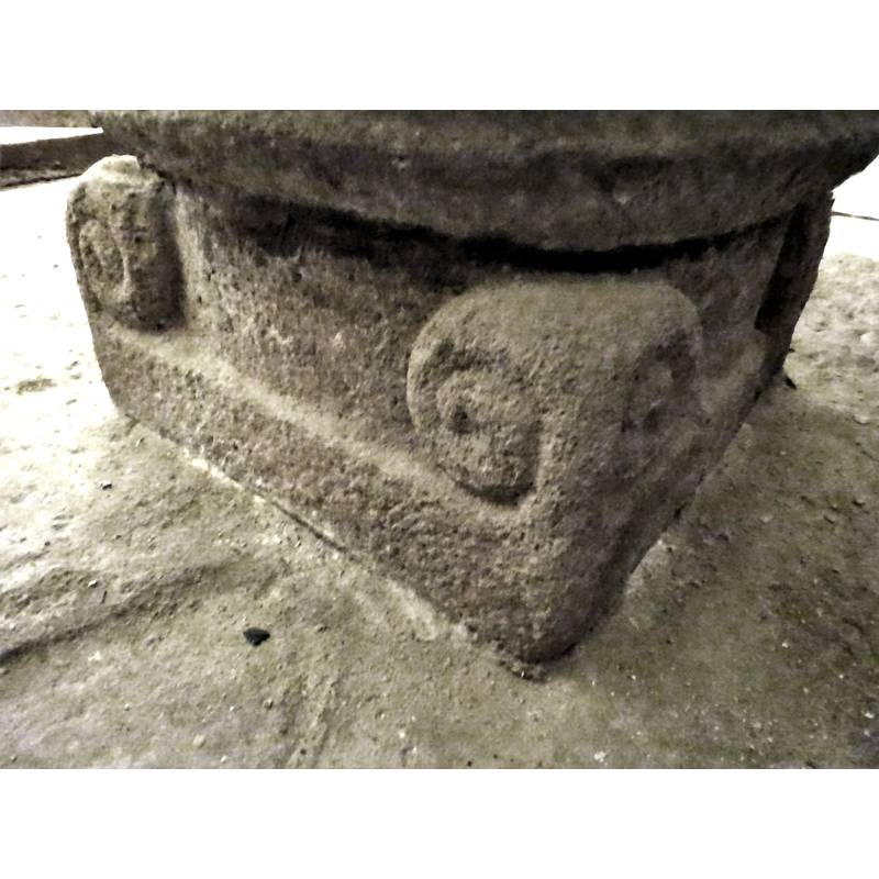 at the angles of the square lower base