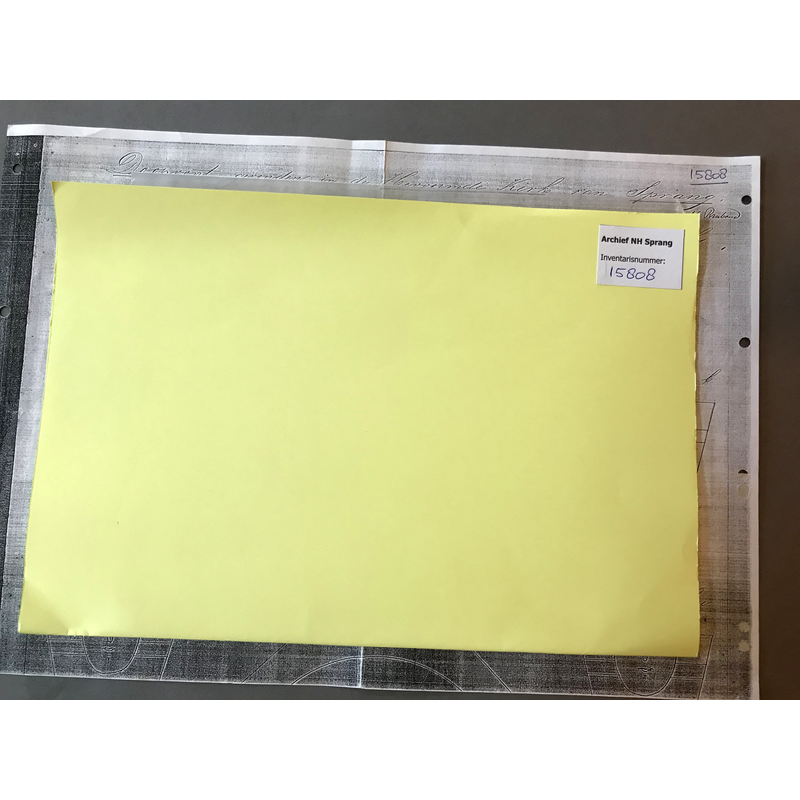 Archief NH Sprang file folder containing the drawings of the disappeared font