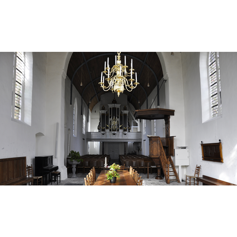 Source caption: " Zicht op een deel van het interieur van de Driekoningenkerk gevestigd aan de Ring 1 in Noordgouwe in Schouwen-Duiveland in de provincie Zeeland in Nederland"