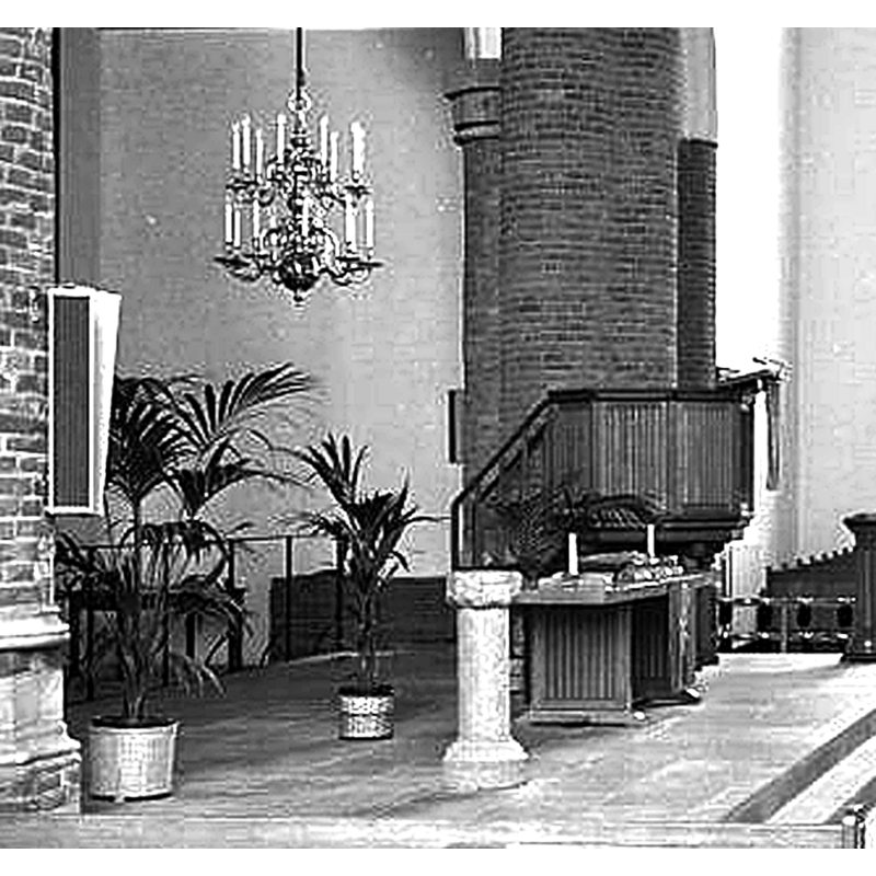 the font, probably a rescued stoup from Reimerswaal, is now being used as baptismal font in Yerseke church
