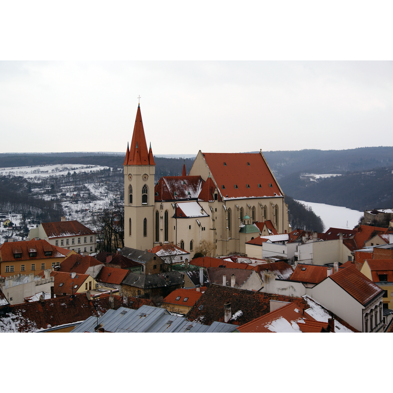 Source caption: "Kostel sv. Mikuláše (Znojmo), Mikulášské nám., Znojmo"