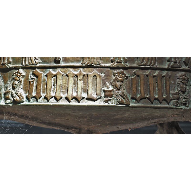 several, in between the letters/words of the inscription