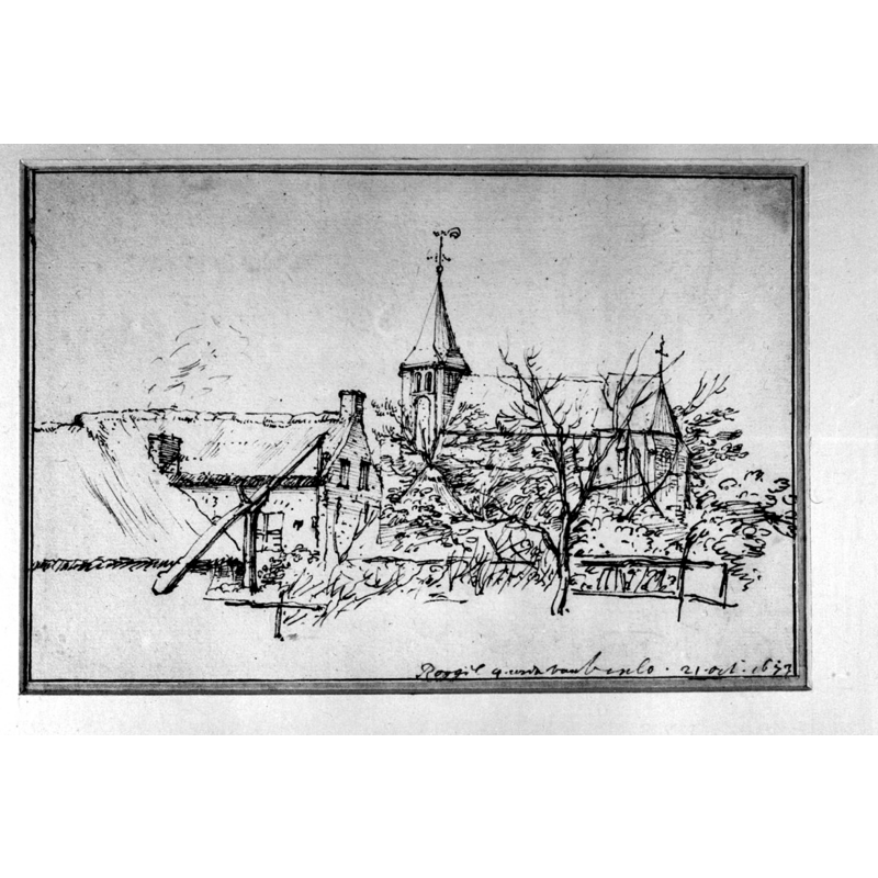 Source caption: "Rooms-Katholieke Kerk: tekening van C.Huygchens Junior, 1673"