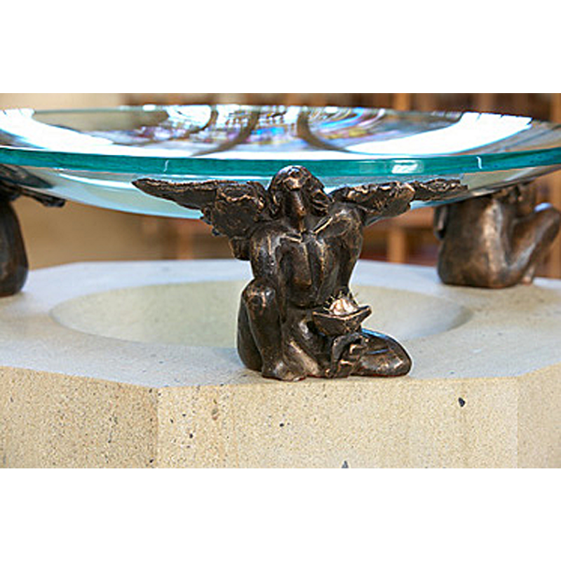 bronze and glass basin of the 2004 baptismal font