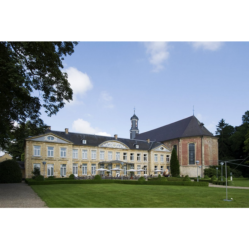 Source caption: "Sint Gerlachuskerk: Overzicht voorgevel Proostenhuis met rechts de kerk." -- part of the abbey complex and its church, now a parish church