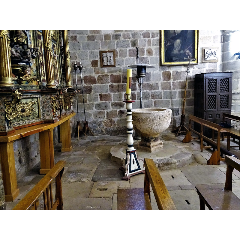 [NB: the font was reported earlier [ca. 1996] in the baptistery, at the west end of the nave]