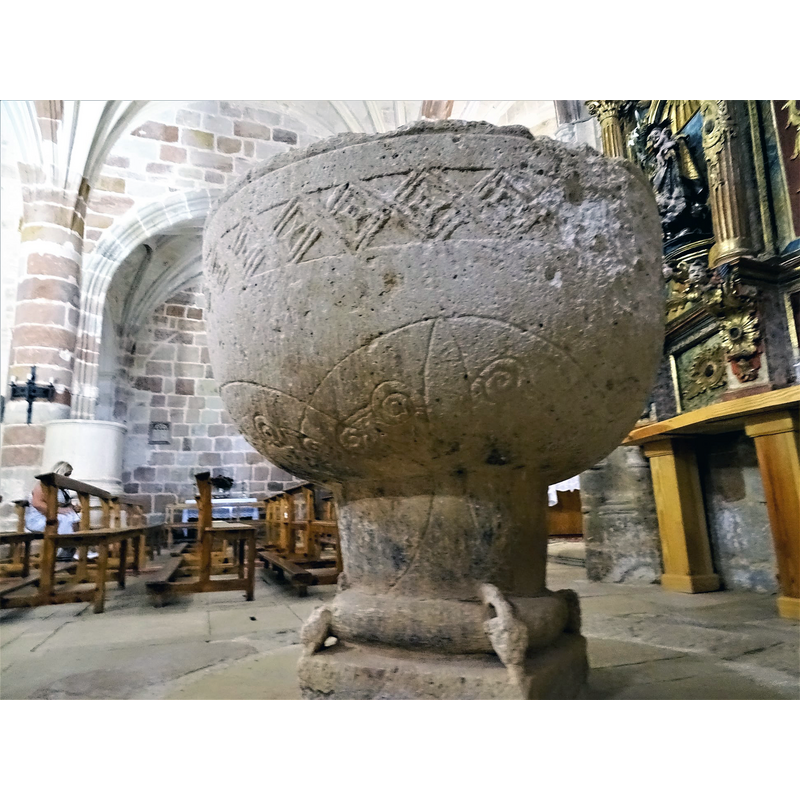 [NB: the font was reported earlier [ca. 1996] in the baptistery, at the west end of the nave]