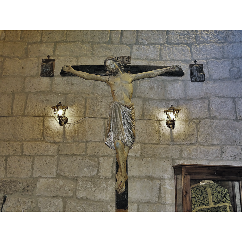 [NB: this Gothic crucifix may be at, or from the Iglesia de Santa Maria]
