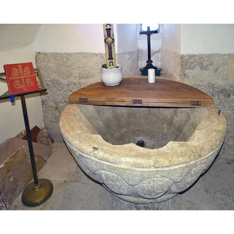 all around the basin interior
