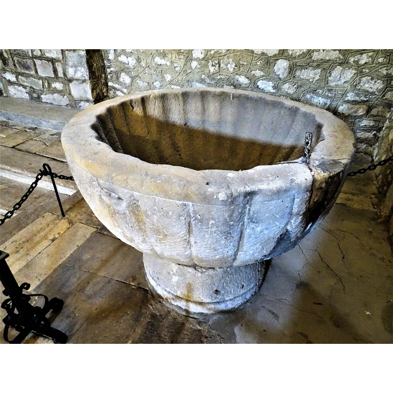 all around, but damaged or eroded in some parts