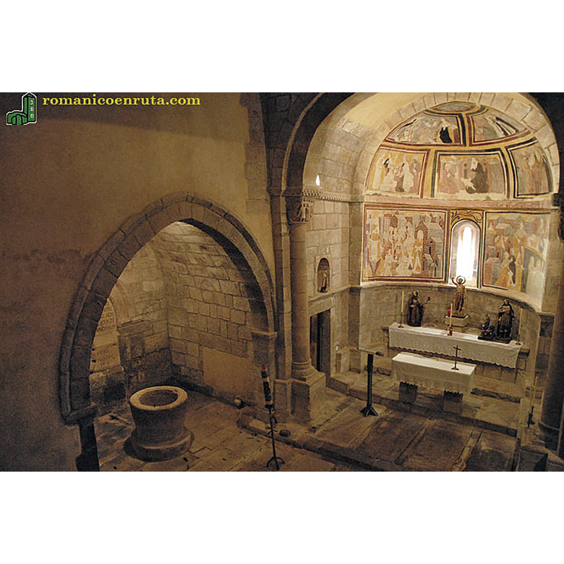 the baptistery and the chancel with its Gothic paintings (Annunciation, Visitation, Nativity, Circumcision, Adoration of the Magi, Presentation at the Temple and St John the Baptist's Decapitation)