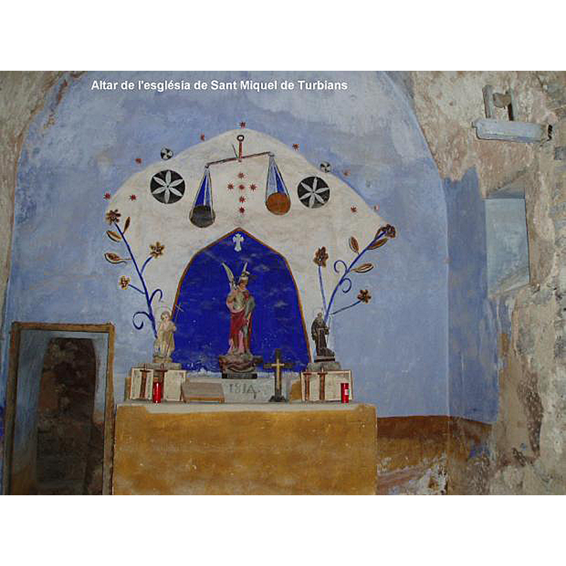 Source caption: "Altar de l'església de Sant Miquel de Turbians"