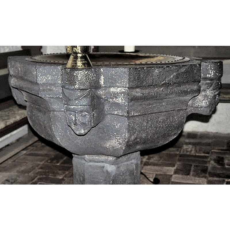Source caption: "Ockholm Kirke i Sydslesvig. Ockholm kirke, døbefont"