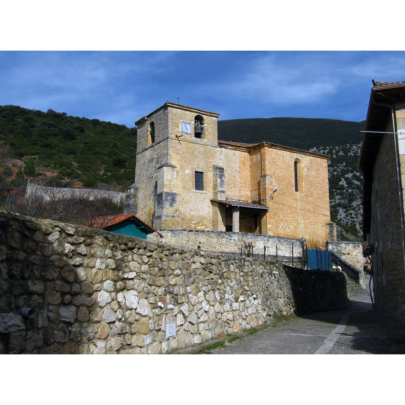 Source caption: " Iglesia de Herrán, en el valle de Tobalina (Burgos, Castilla la Vieja)"