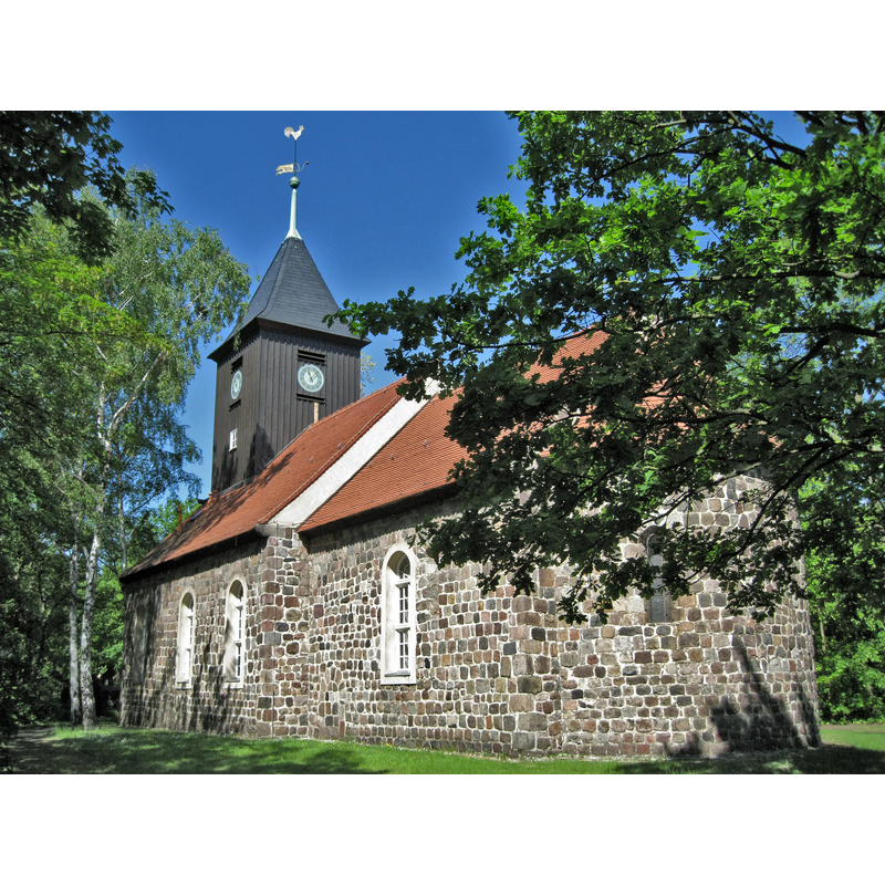 Source caption: "Dorfkirche Lankwitz, fotografiert von Südost, Kirchenschiff Chor und Apsis"
