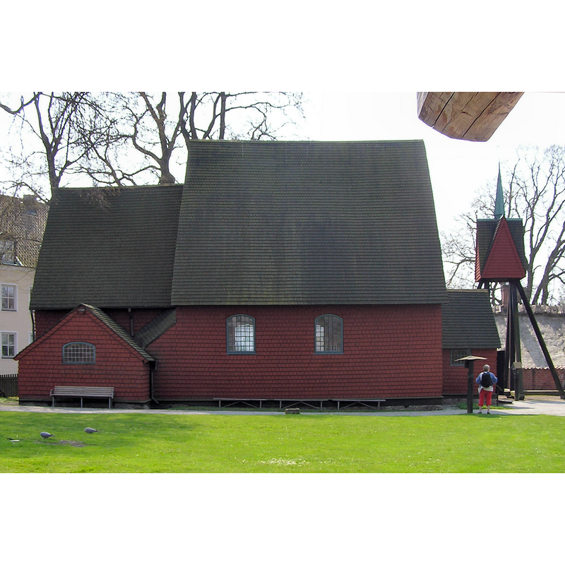 Source caption: "Bosebo kirke, Kulturen, Lund, Skåne, Sverige."  [NB: the old parish church of Bosebo was moved to the Kulturen i Lund museum in 1894]