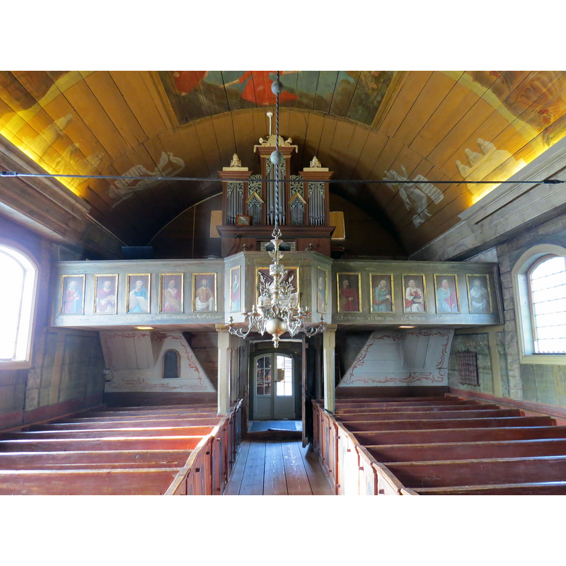Source caption: "Orgel fra Bosebo Kirke, Kulturen i Lund"  [NB: the old parish church of Bosebo was moved to the Kulturen i Lund museum in 1894]