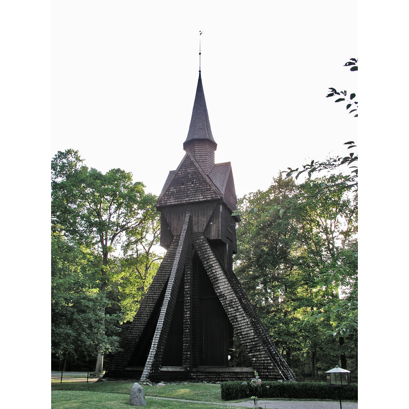 Source caption; "Brahekyrkan, Visingsö, Sweden. Bell tower."