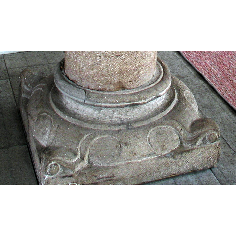 with a trompe-l'oeuil vegetable pattern on it