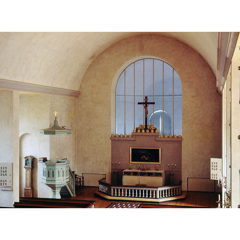 Source caption: " Lemnhults [nua] kyrka. Interiör ."