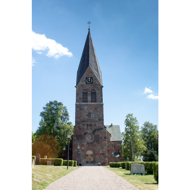 Source caption: "Church in Lommaryd, Aneby Kommun, Sweden." -- the new church of 1894
