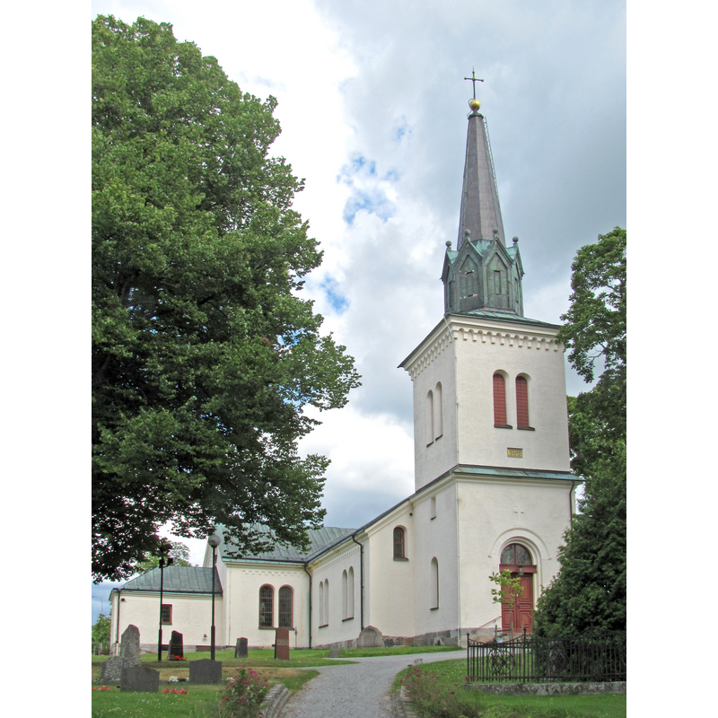 Source caption: "Näsby kyrka, Västmanland, från väster."
