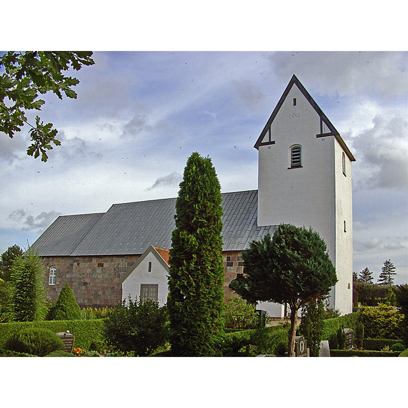 Source caption: "Flynder kirke - Jylland [...]  fra nord"