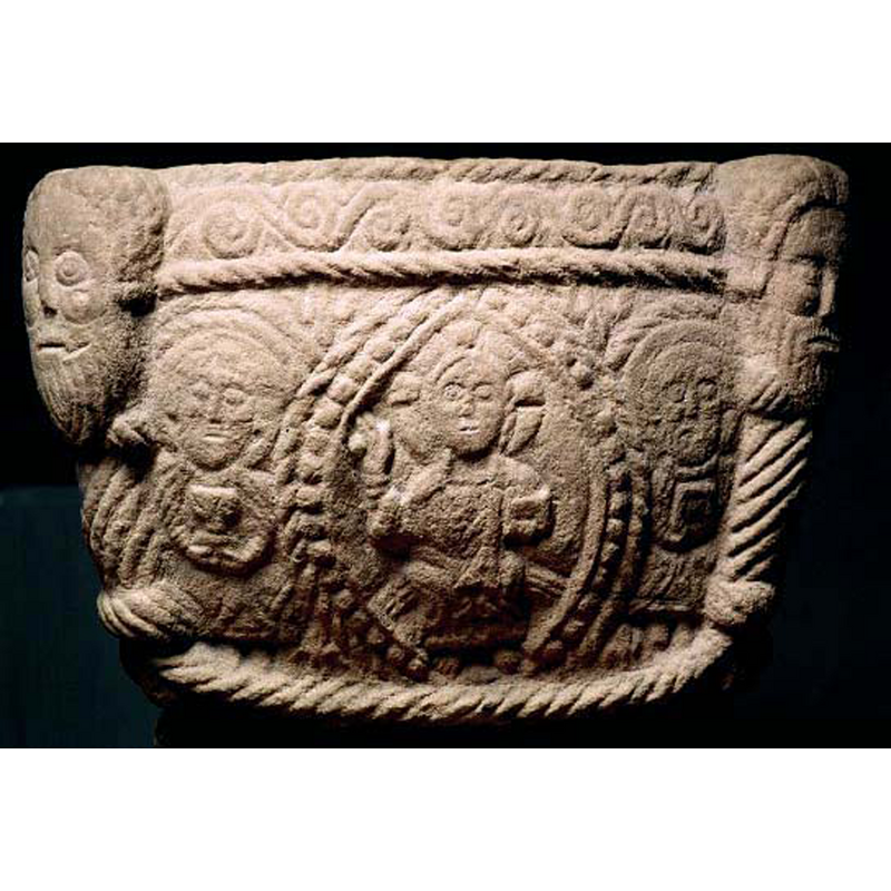 seen here on the right, with the Majestas Domini in the centre -- SHM caption: "Majestas Domini omgiven av två helgon"