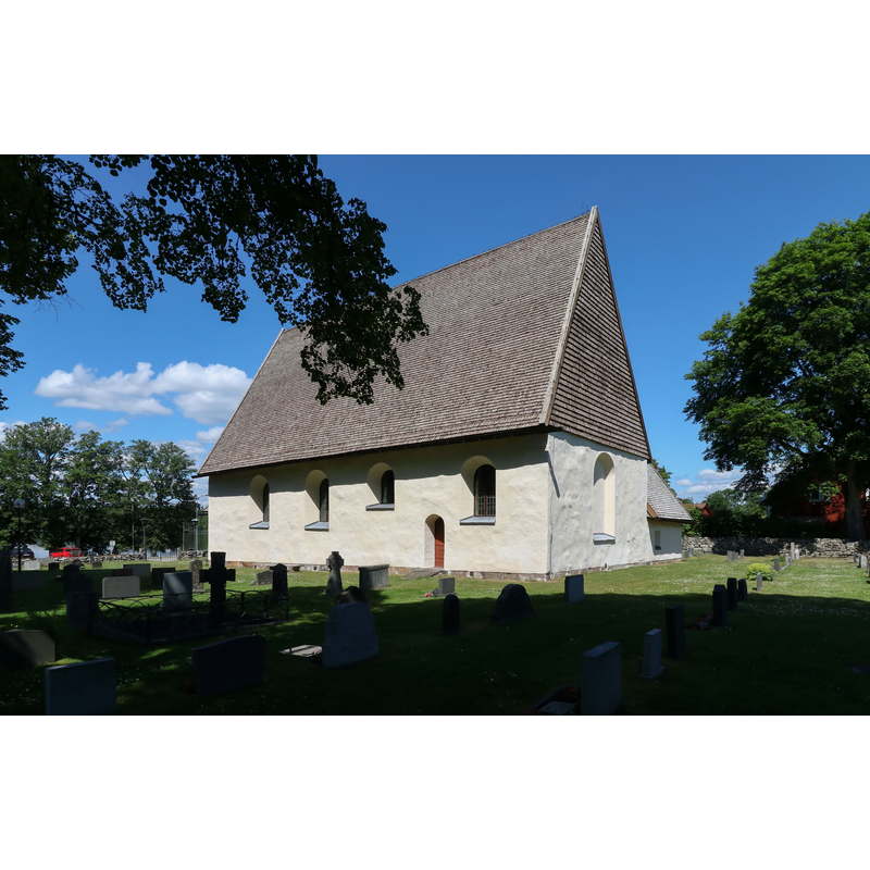 Source caption: "Sjösås gamla kyrka. Exteriör från sydöst."