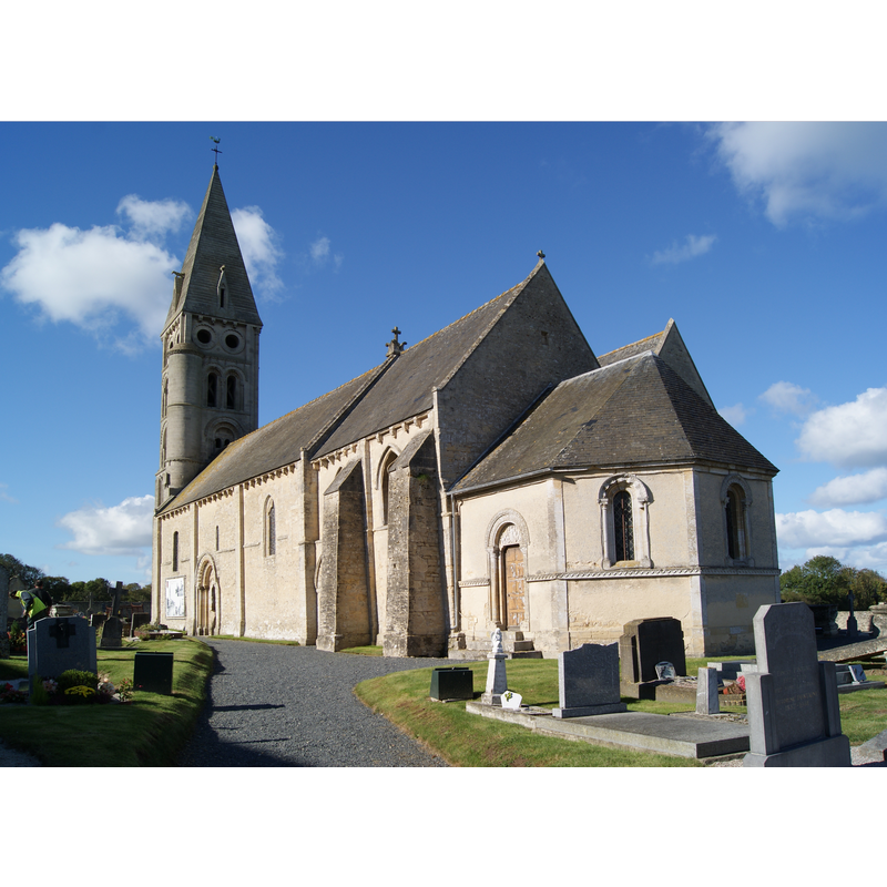 Source caption: "Église Notre-Dame-de-l'Assomption à Colleville-sur-Mer."
