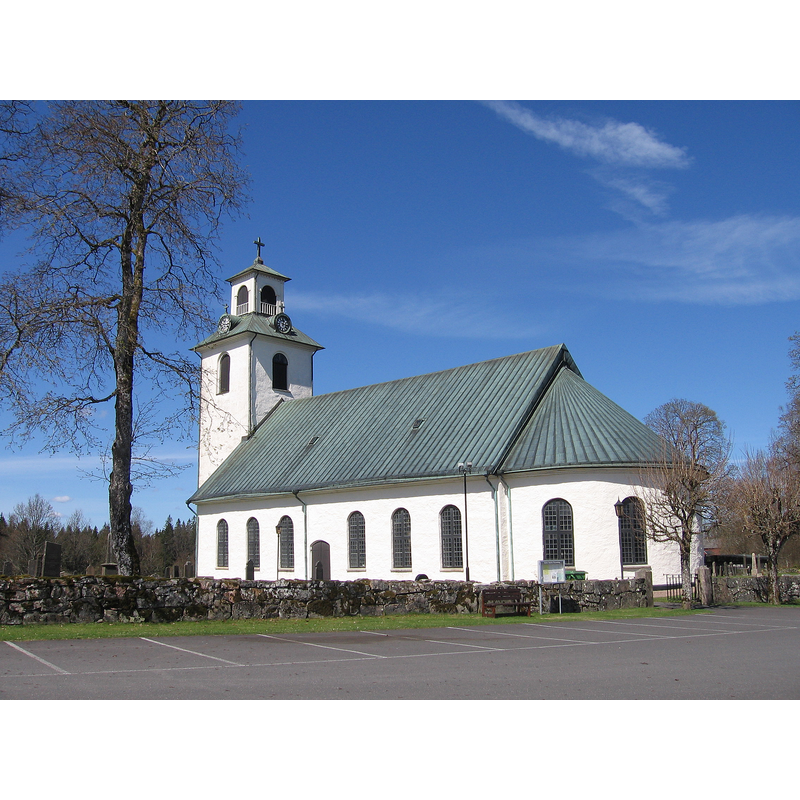 Source caption: "Södra Hestra kyrka"