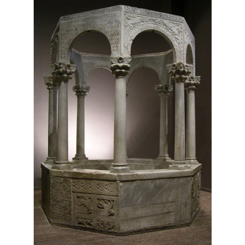 Source caption: "Cividale, museo cristiano, battistero di Callisto"